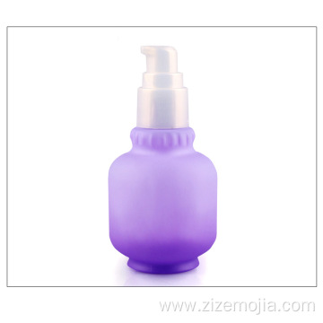 Matte purple glass bottles with wooden color cap